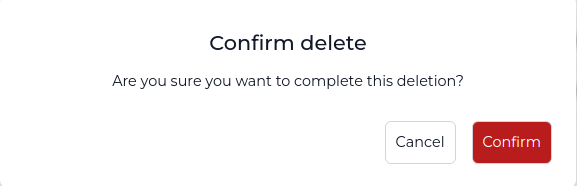 Delete decision confirm